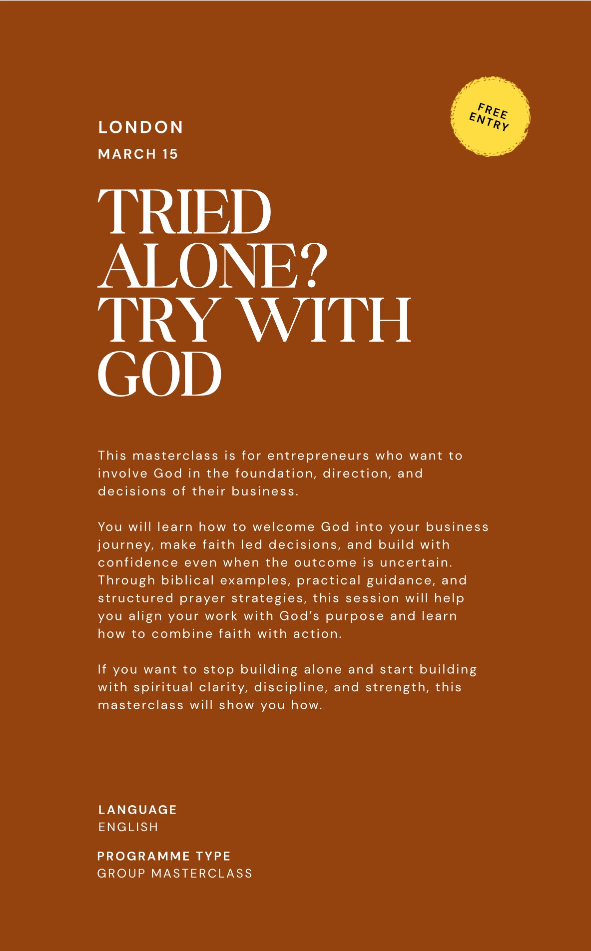 Tried alone ? Try with God | LON