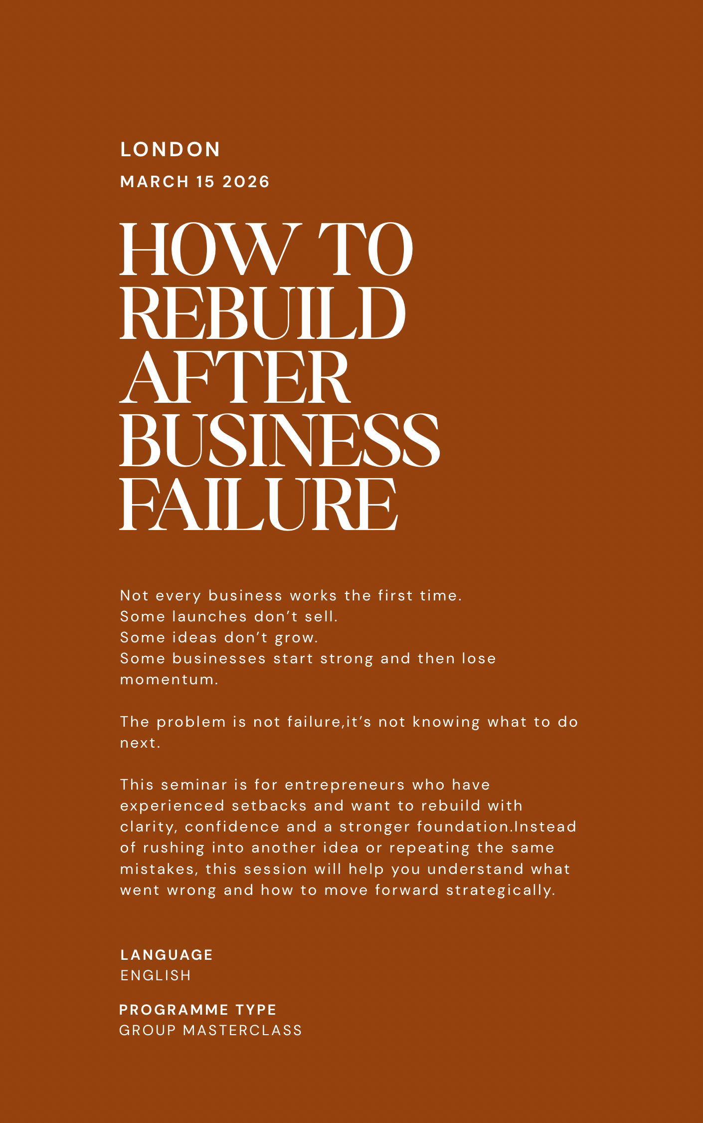 How to rebuild after failure | LON